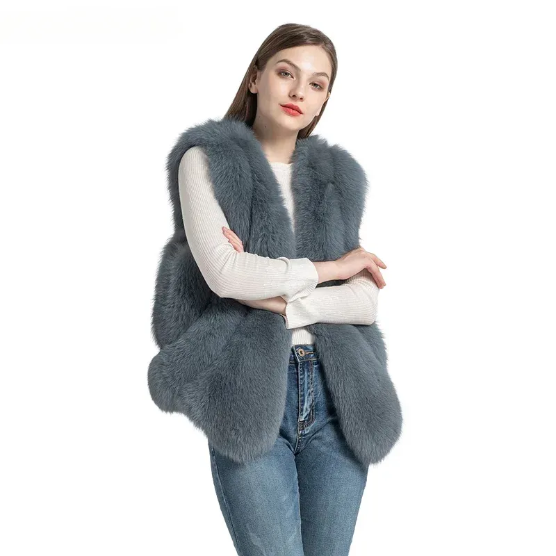 Princess Series - Short Butterfly Princess Fox Fur Vest - WGLUVF fur