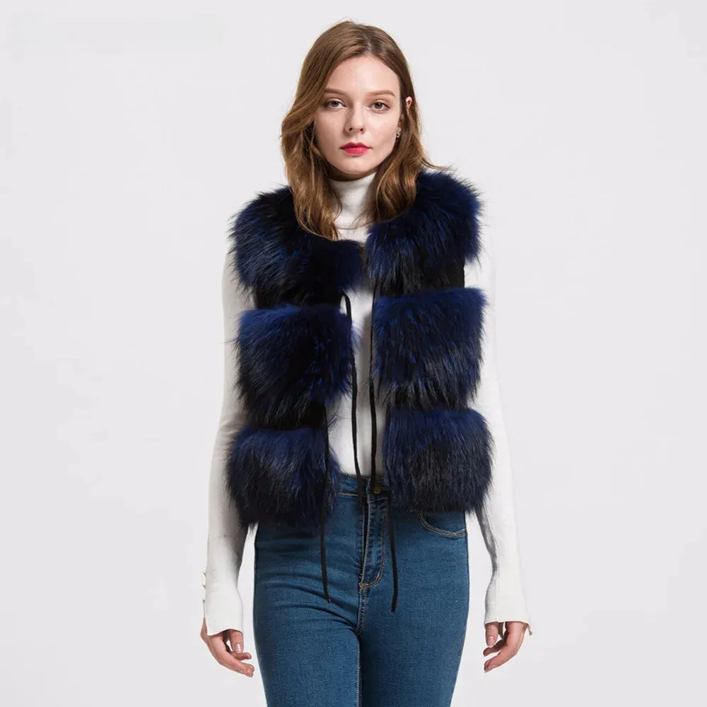 Raccoon fur vsst short 3 rows 45cm WG-racoon45/3