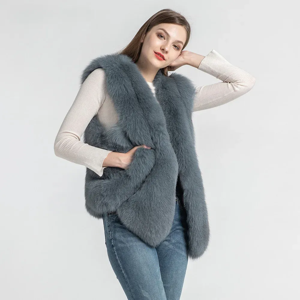 Princess Series - Short Butterfly Princess Fox Fur Vest - WGLUVF fur